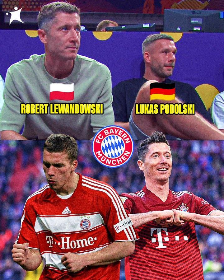 世界足球先生来了!莱万多夫斯基和波多尔斯基现场观战欧锦赛